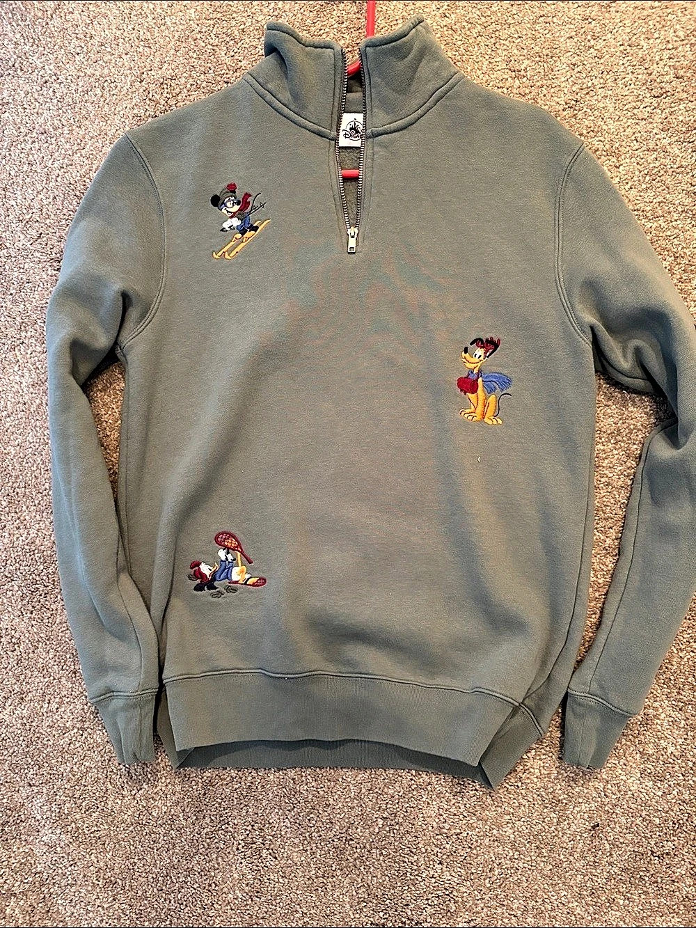 Disney Character Quarter Zip Green Size Small